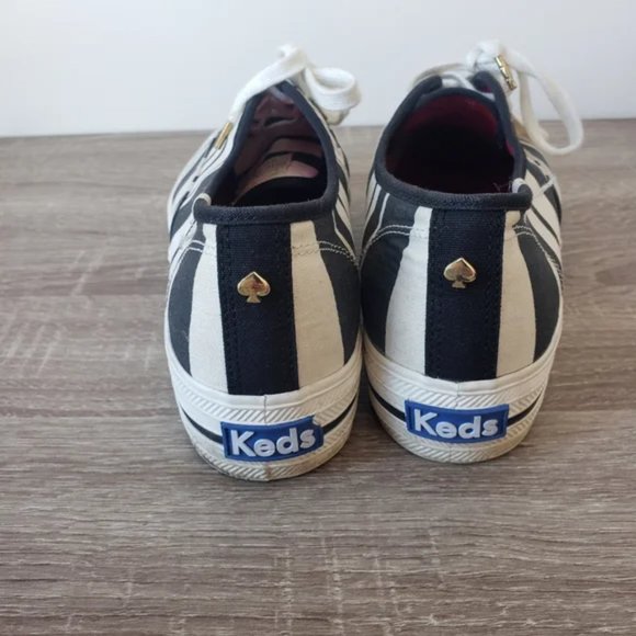 Kate spade platform stripe sneakers black and white - Picture 3 of 6